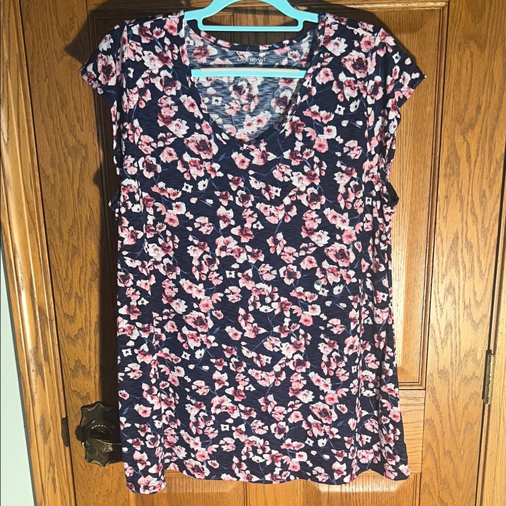 Floral Navy and Pink Women's Top